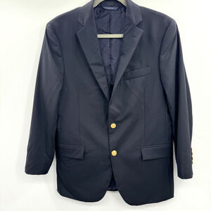 Brooks Brothers 1818 Regent Vitale Italy Sport Coat 36S Navy Blue Gold Buttons